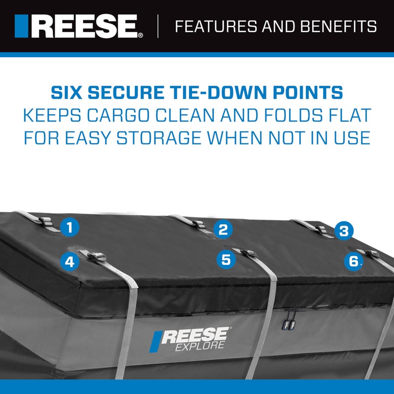 Reese Explore 63604 Amigo Hitch Mount Cargo Carrier Bag, 59 Inch x 18.5 Inch x 24 Inch, Rainproof, Fit On A Most Full-Size Hitch Mounted Cargo Carriers. - Image 5